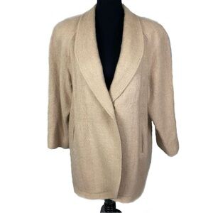 VINTAGE Beige Wool Blend Shawl Collar Coat, Samuel Martin LTD, Sz - 16